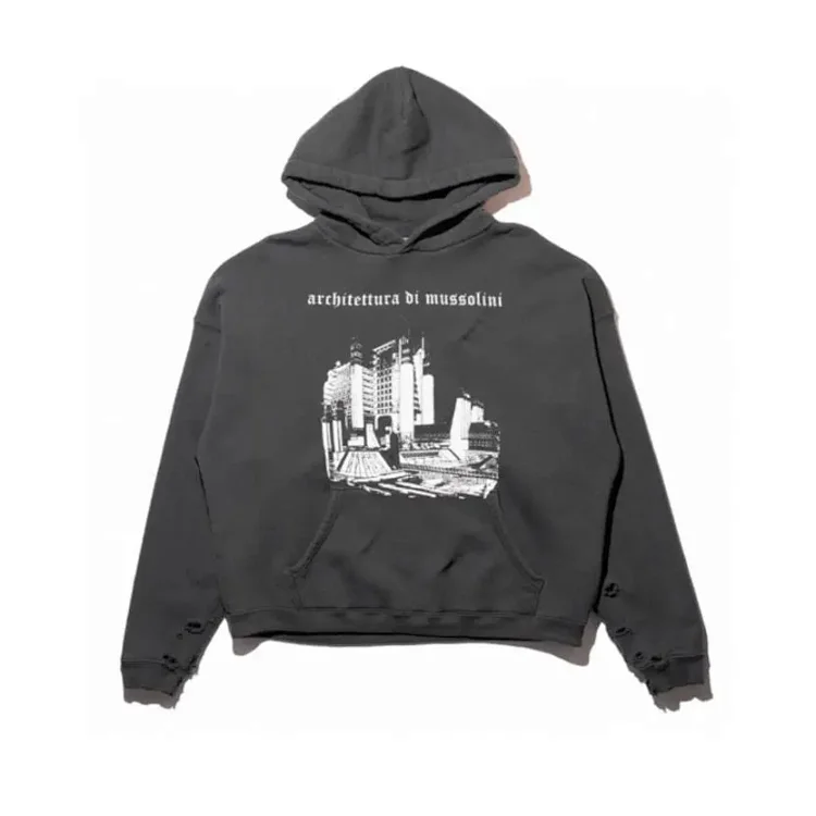 ERD Melancholy Rich Second Generation Washed and Distressed Letter Printed Hooded Sweatshirt(pic3) ERD Melancholy Rich Second Generation Washed and Distressed Letter Printed Hooded Sweatshirt