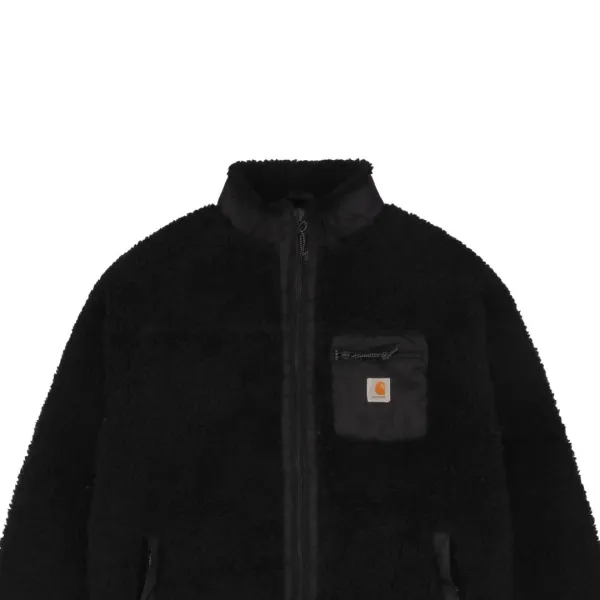 Carhartt WIP Cht 24Fw Small Logo Sherpa Fleece Jacket Black - 7