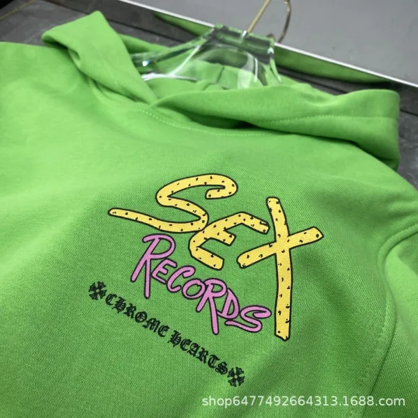 Chrome Hearts x SEX Records Green Graphic Hoodie - 8