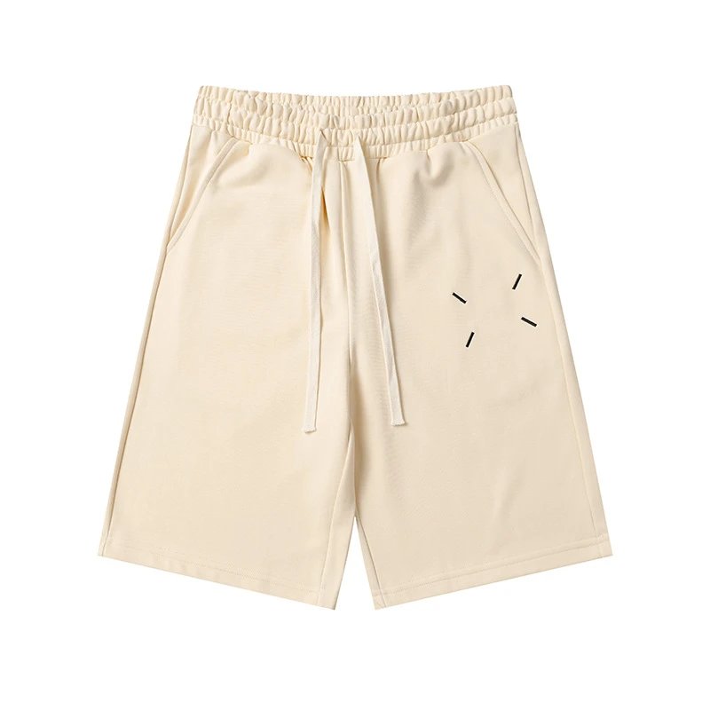Design Minimalist Beige Drawstring Shorts - 32