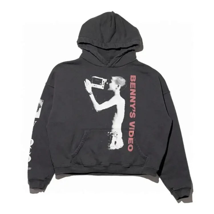 ERD Melancholy Rich Second Generation Washed and Distressed Letter Printed Hooded Sweatshirt(pic2) ERD Melancholy Rich Second Generation Washed and Distressed Letter Printed Hooded Sweatshirt