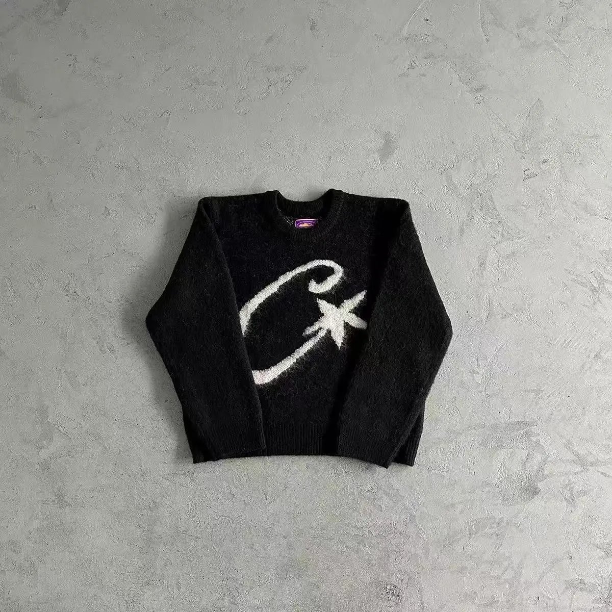 Letter Embroidery Drill Zip Cardigan Sweater photo 2