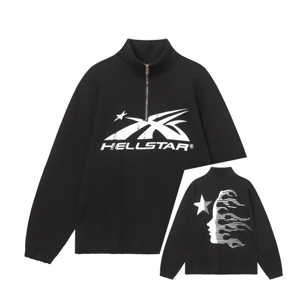 Hellstar Half-Zip Pullover Black Hoodie - 1