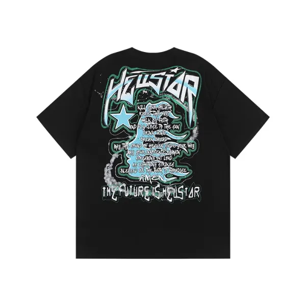 Hellstar Faith to Stability Black Graphic T-Shirt - 29