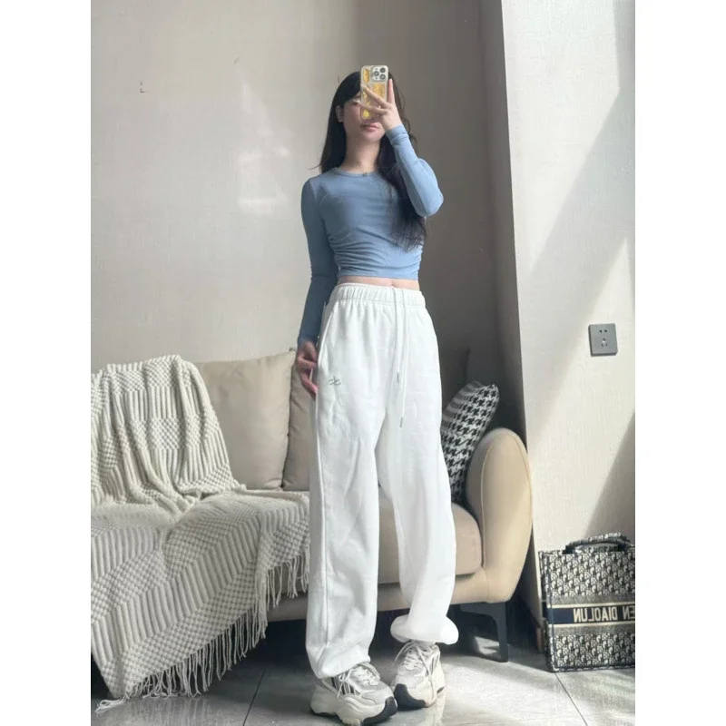 Yoga sweatpants, wide leg pants, drawstring trousers, loose and casual
