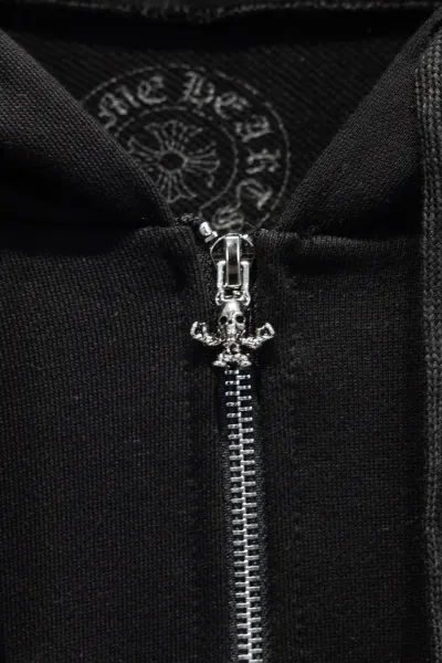 Chrome Hearts x Skull Patch Zip-Up Hoodie Black - 6
