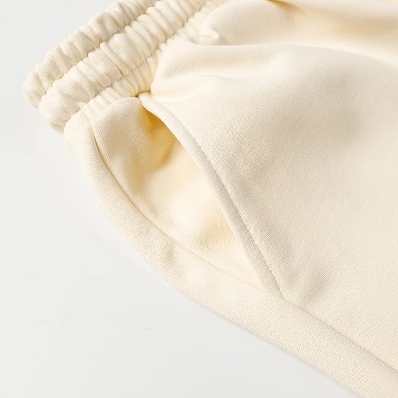 Design Minimalist Beige Drawstring Shorts - 8