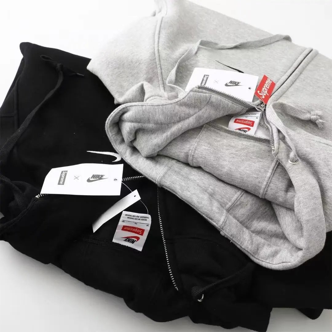 Supreme x Nike Swoosh Joggers Black and Gray Sweatpants - 10