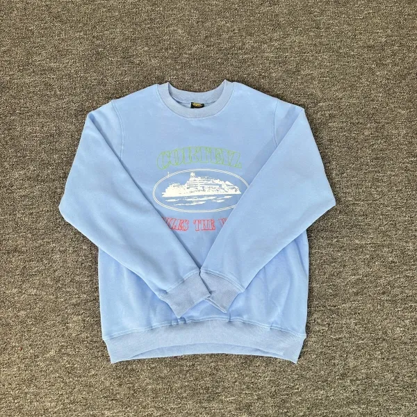 Corteiz Crewneck Sweatshirt Light Blue - 1