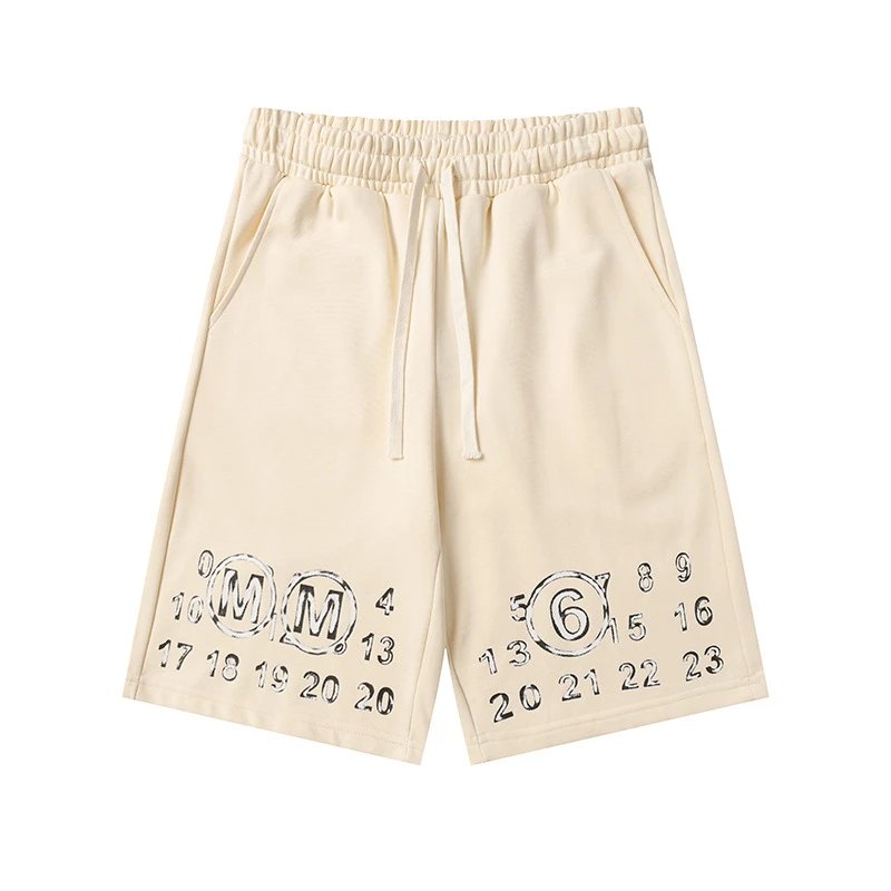 Design Minimalist Beige Drawstring Shorts - 47