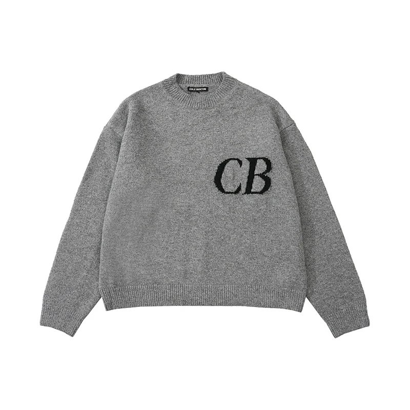 CB Logo Oversized Knit Sweater Cream Casual