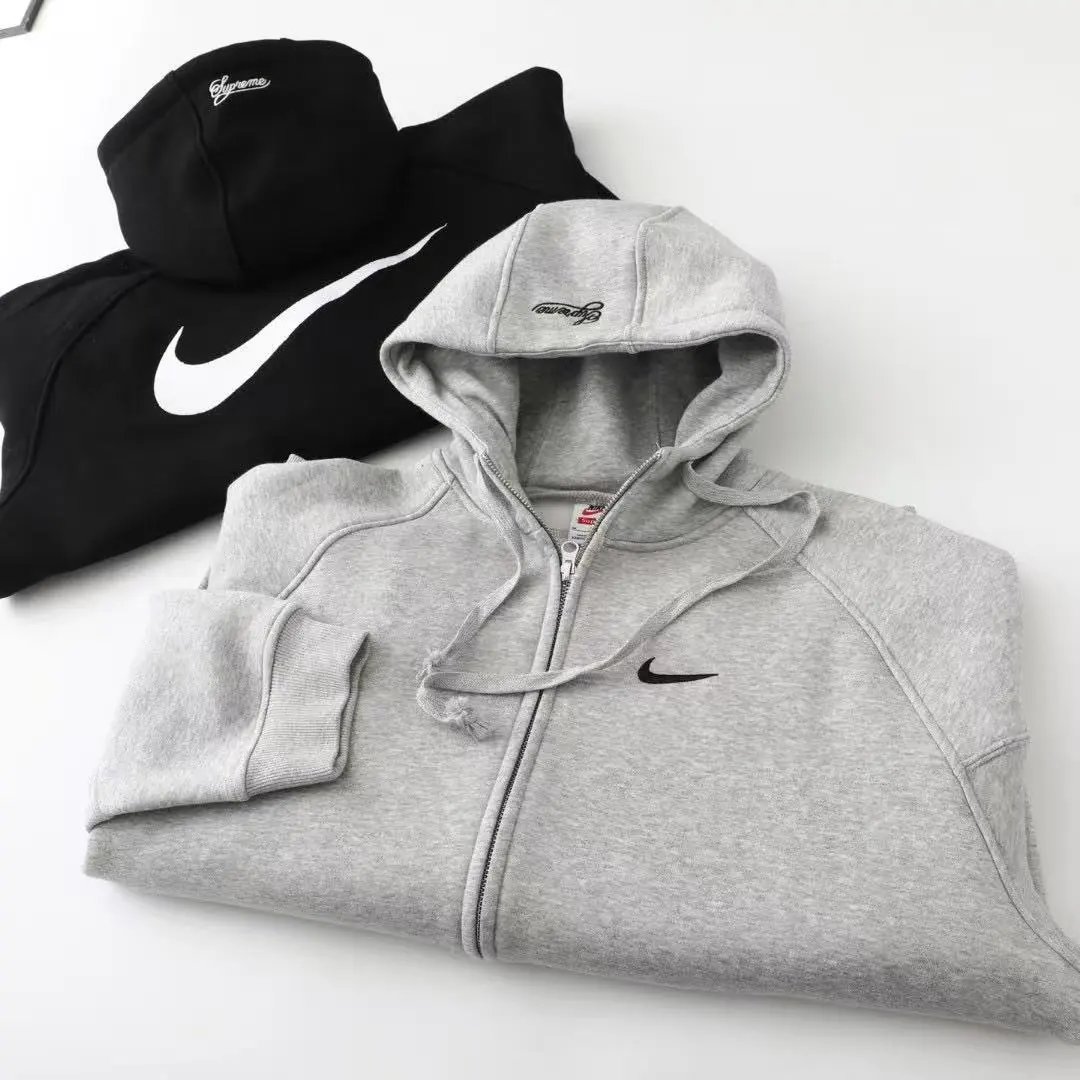 Supreme x Nike Swoosh Joggers Black and Gray Sweatpants - 8