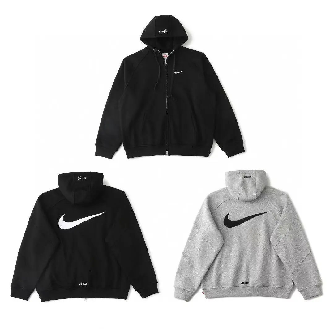 Nike Black and Grey Zip-Up Hoodies