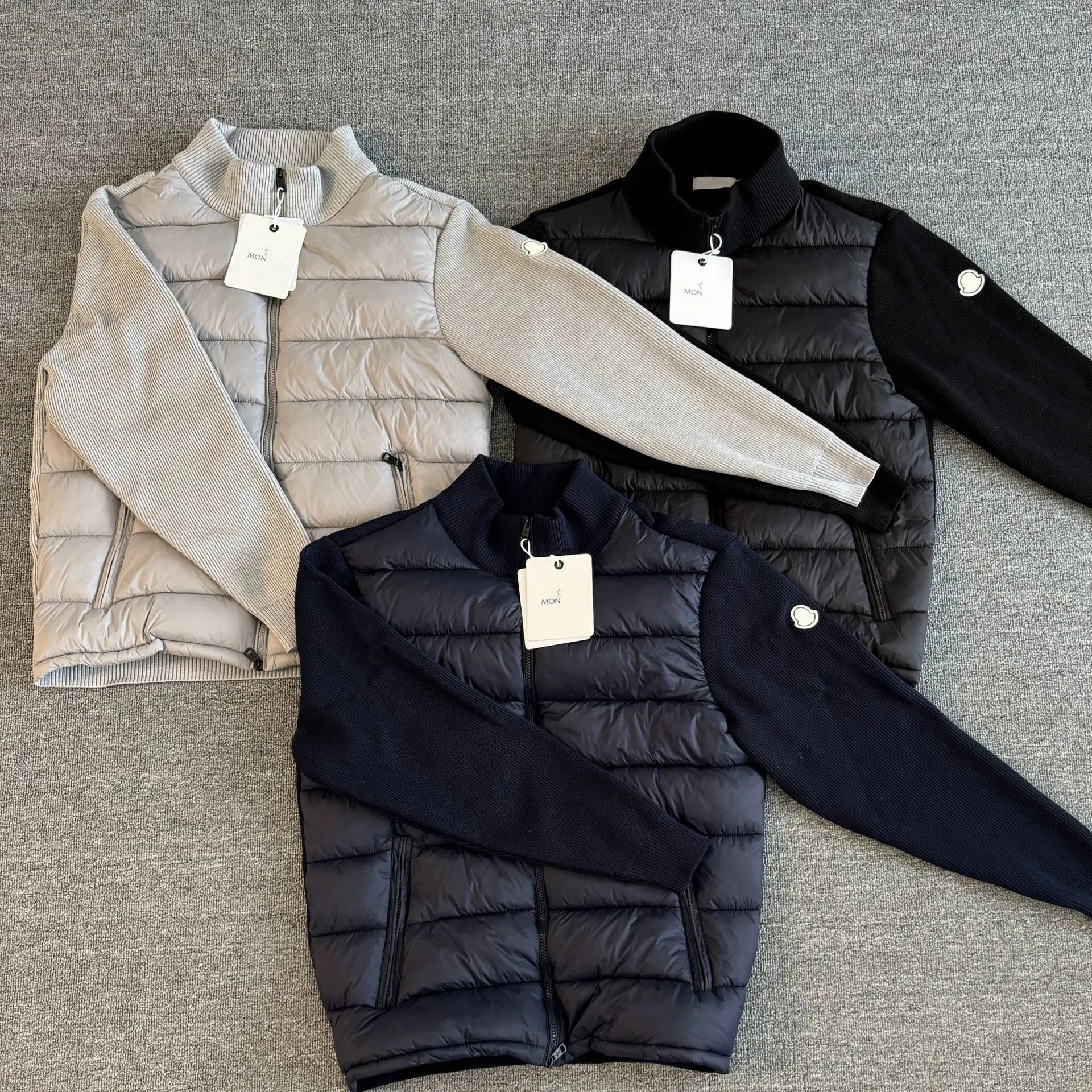 Knit Sleeve Quilted Cardigan Jacket photo 5