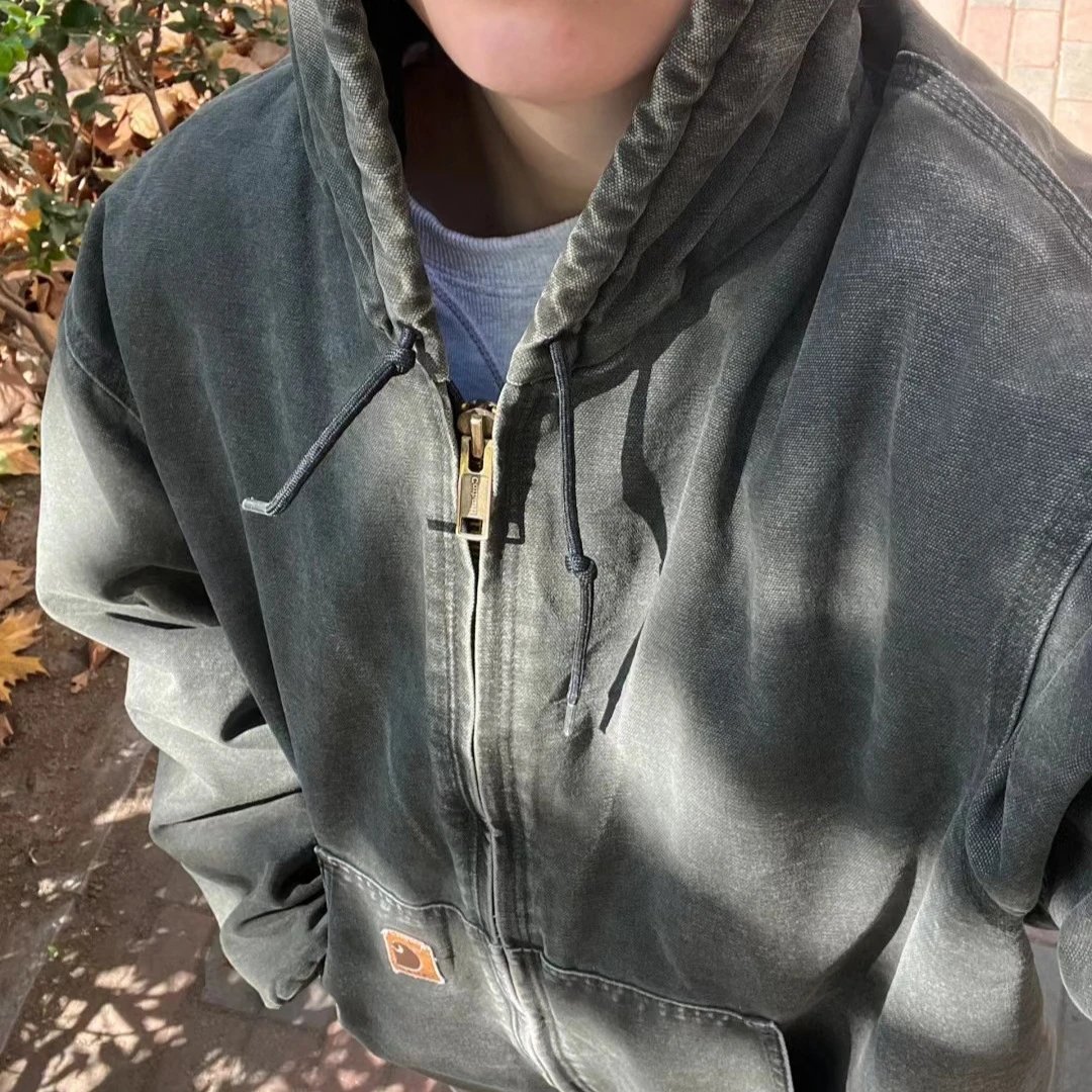 Vintage Washed Hooded Denim Jacket