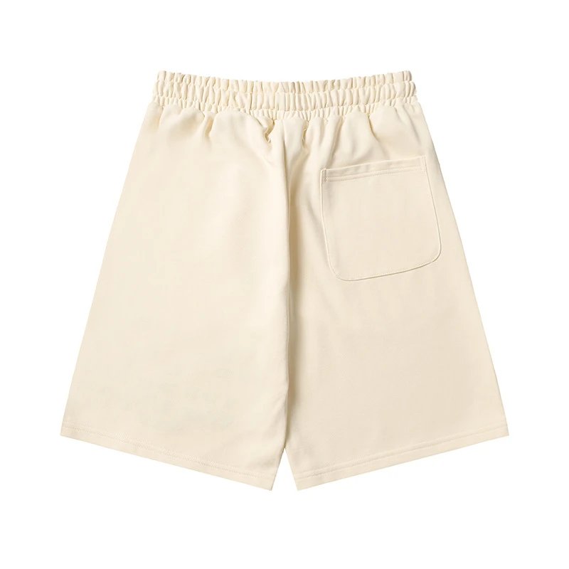 Design Minimalist Beige Drawstring Shorts - 5
