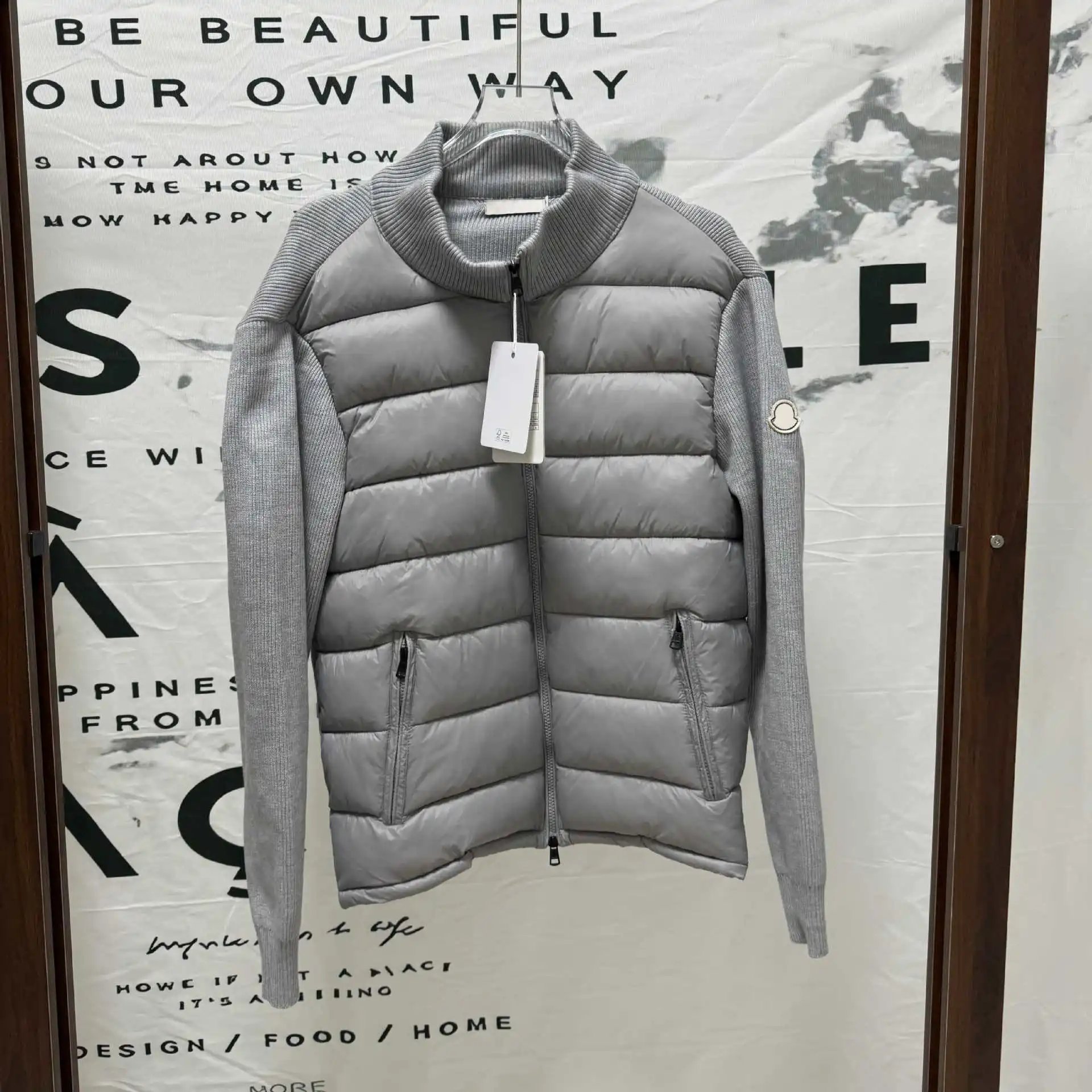 Knit Sleeve Quilted Cardigan Jacket photo 8