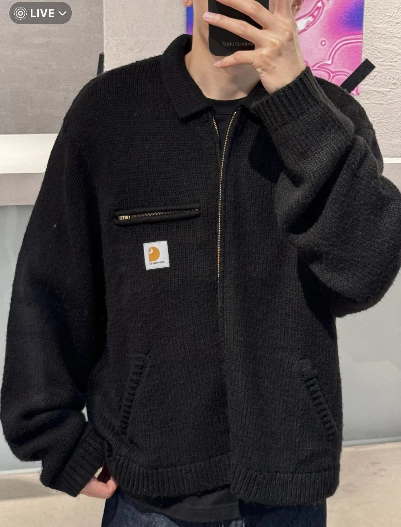 Carhartt WIP Knit Jacket Black Outerwear - 7