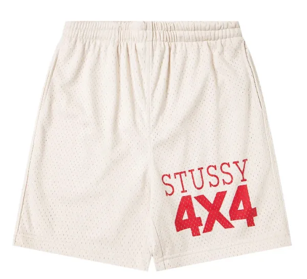 Stussy 4x4 Mesh Shorts Beige - 1