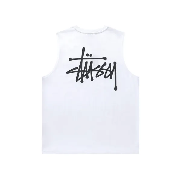 Stussy Classic Logo White Vest-Top - 1