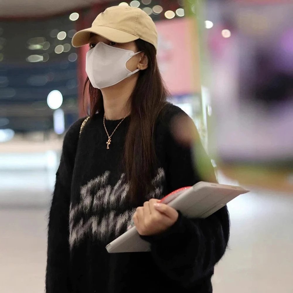Letter Graffiti Print Knit Sweater