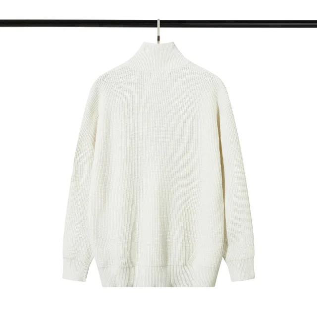 Stone Island Knitwear Full-Zip Ribbed Mock-Neck Sweater product detail image 7