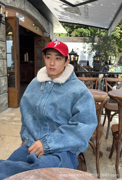 Supreme Denim Hooded Jacket Light Wash Blue Denim-Jacket - 4
