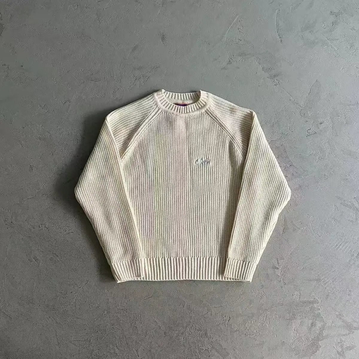 Letter Embroidery Drill Zip Cardigan Sweater photo 6