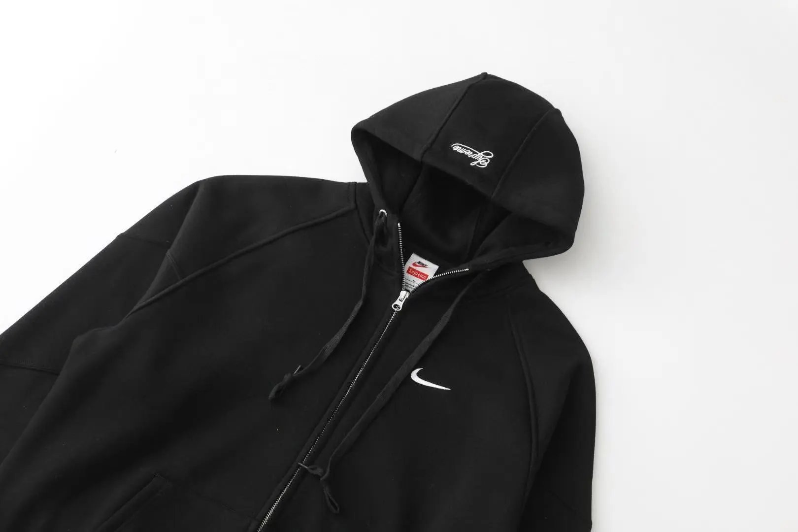 Supreme x Nike Swoosh Joggers Black and Gray Sweatpants - 7