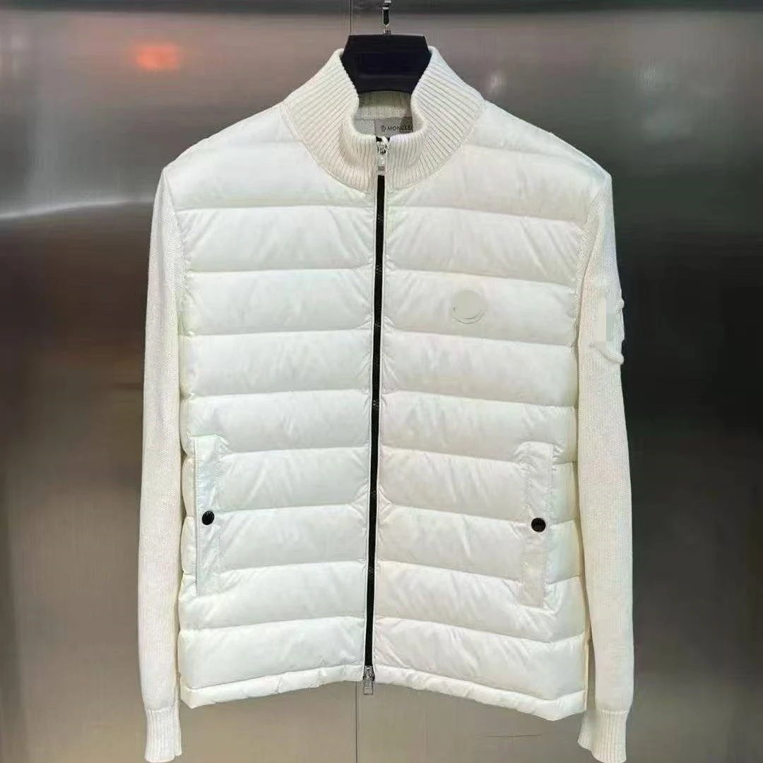 Moncler Hybrid Knit-Panel Down Jacket Navy - 6