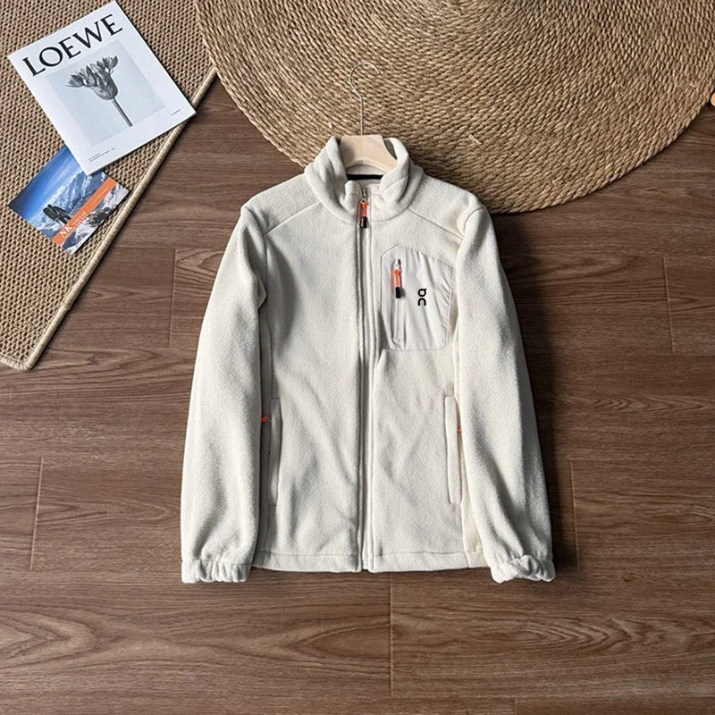 Double-sided stand-up collar warm fleece jacket, casual and versatile, same style for men and women