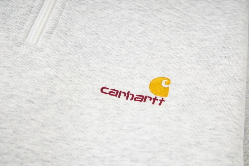 Carhartt WIP Half-Zip Sweatshirt Heather Gray Hoodie - 8