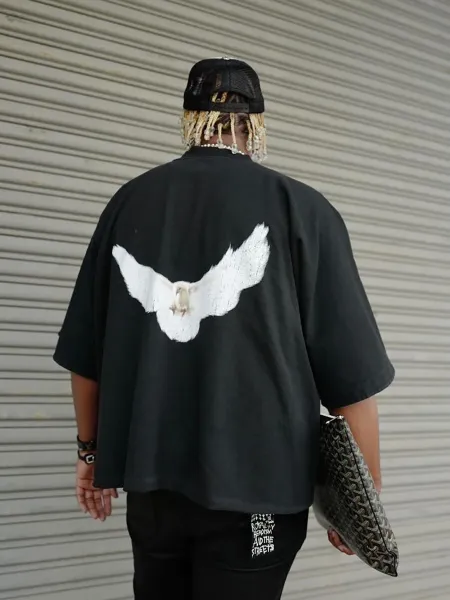Off-White Dove Print Oversized T-Shirt Army Green - 11