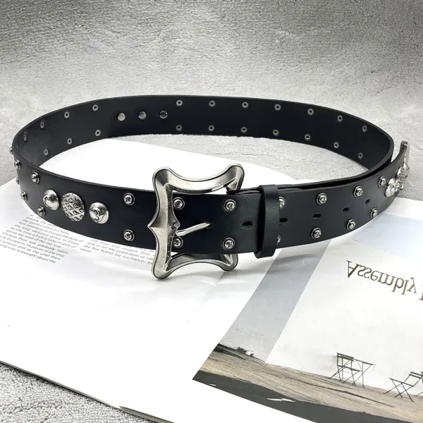Chrome Hearts Cross Motif White Leather Belt - 43