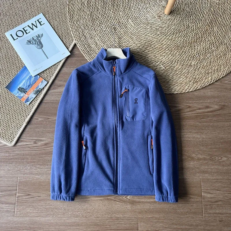Double-sided stand-up collar warm fleece jacket, casual and versatile, same style for men and women