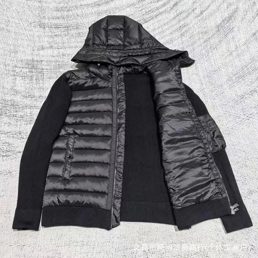 Moncler Hybrid Knit-Panel Down Jacket Navy - 13