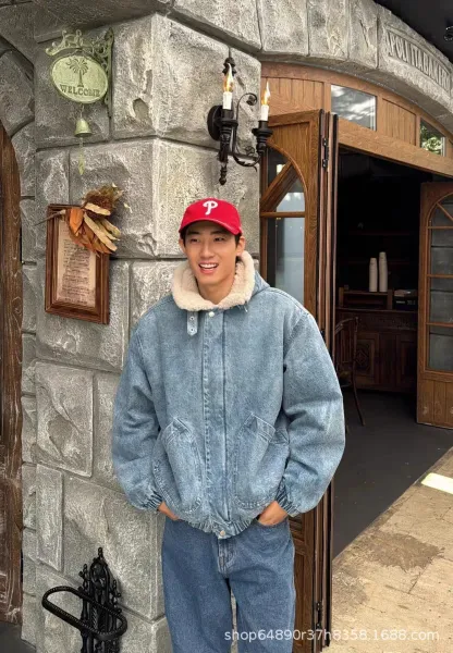 Supreme Denim Hooded Jacket Light Wash Blue Denim-Jacket - 5