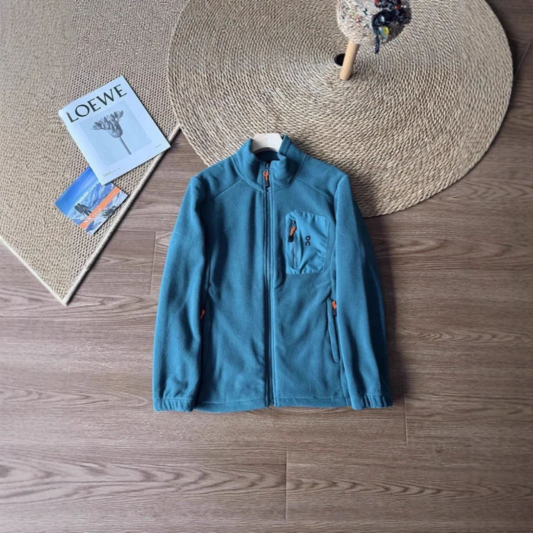 Double-sided stand-up collar warm fleece jacket, casual and versatile, same style for men and women