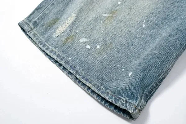 Gallery Dept. Paint-Splatter Denim Shorts Light Wash - 9