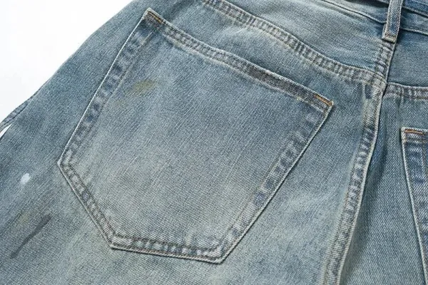 Gallery Dept. Paint-Splatter Denim Shorts Light Wash - 8