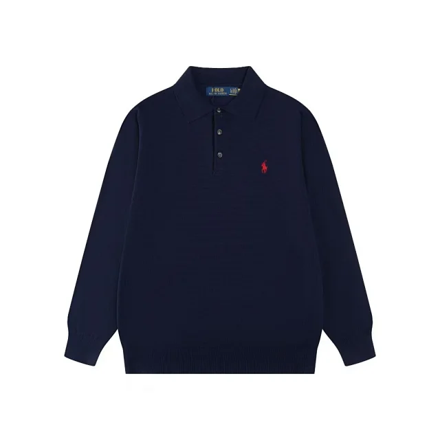 Polo Ralph Lauren Knitwear Long-Sleeve Three-Button Collar Knit Pullover product detail image 7