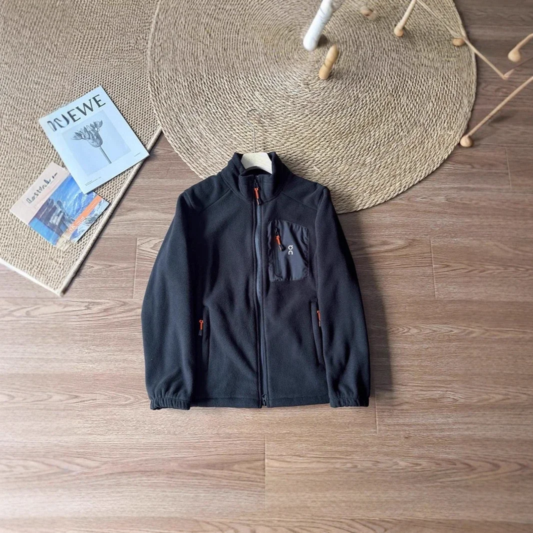 Double-sided stand-up collar warm fleece jacket, casual and versatile, same style for men and women