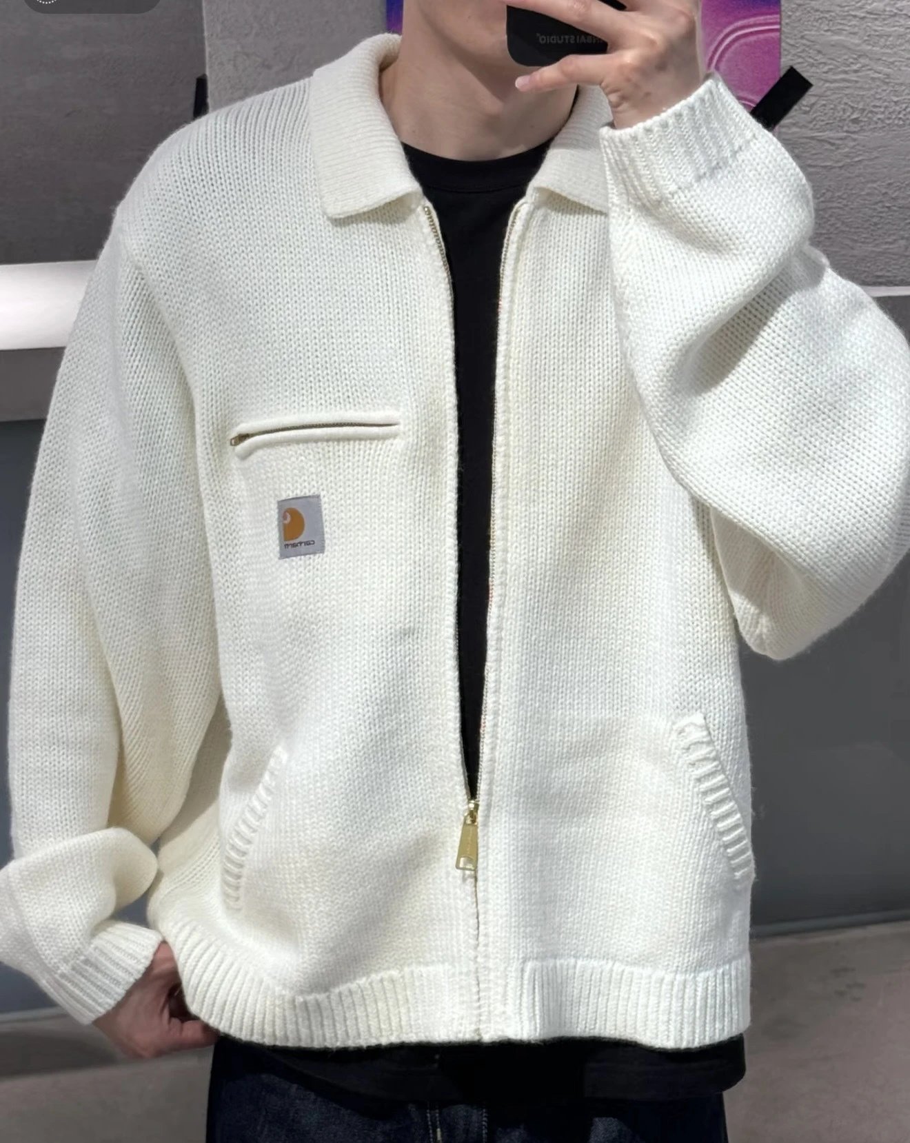 Carhartt WIP Knit Jacket Black Outerwear - 8
