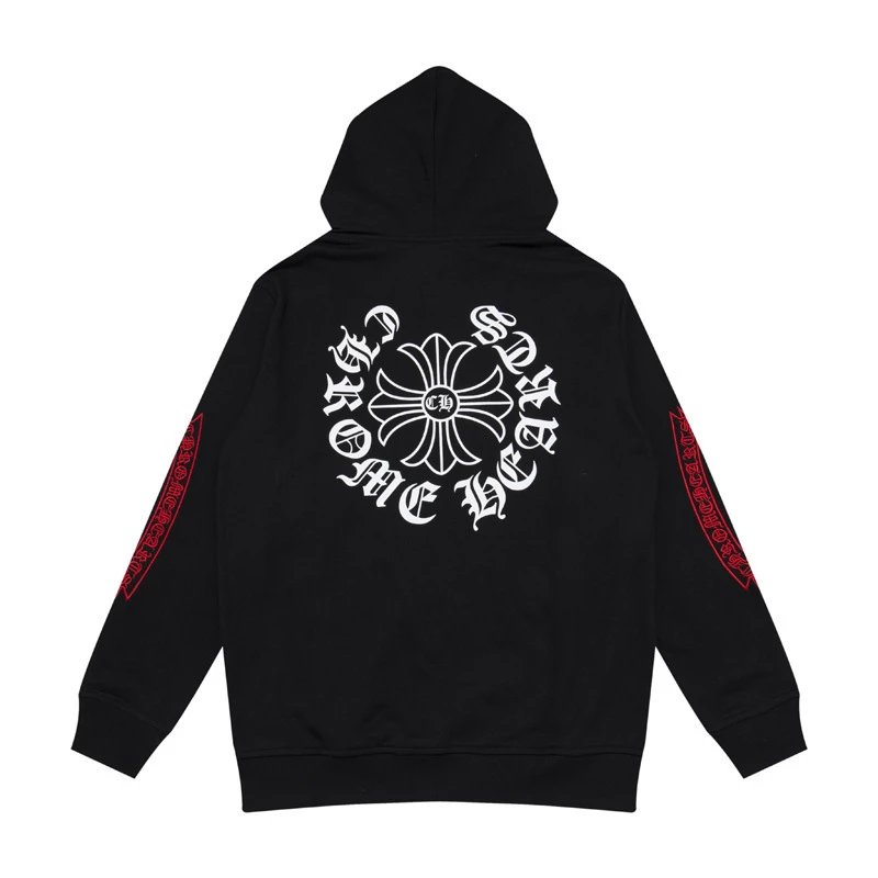 Chrome Hearts Black White Graphic Embroidered Hoodie