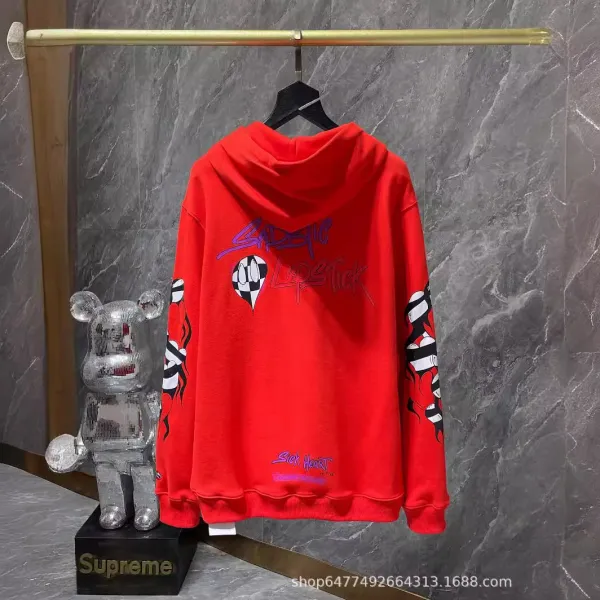 Sick Heart x Unknown Artist Red Graphic Hoodie - 1