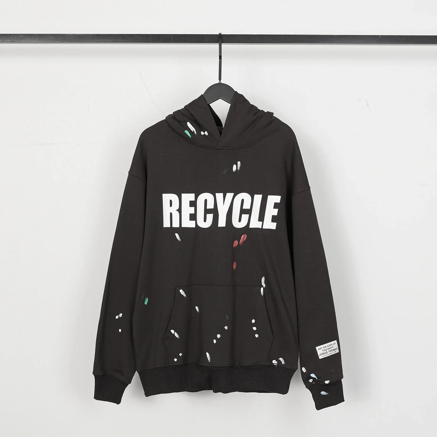 Retro distressed GD brain casual loose hooded sweatshirt for men and women with the same style hoodie