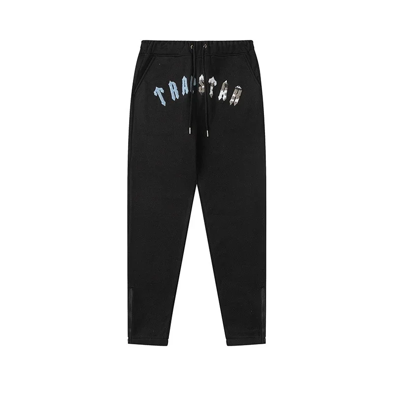 Gradient letter tiger head embroidery hooded sweatshirt + long pants sports suit