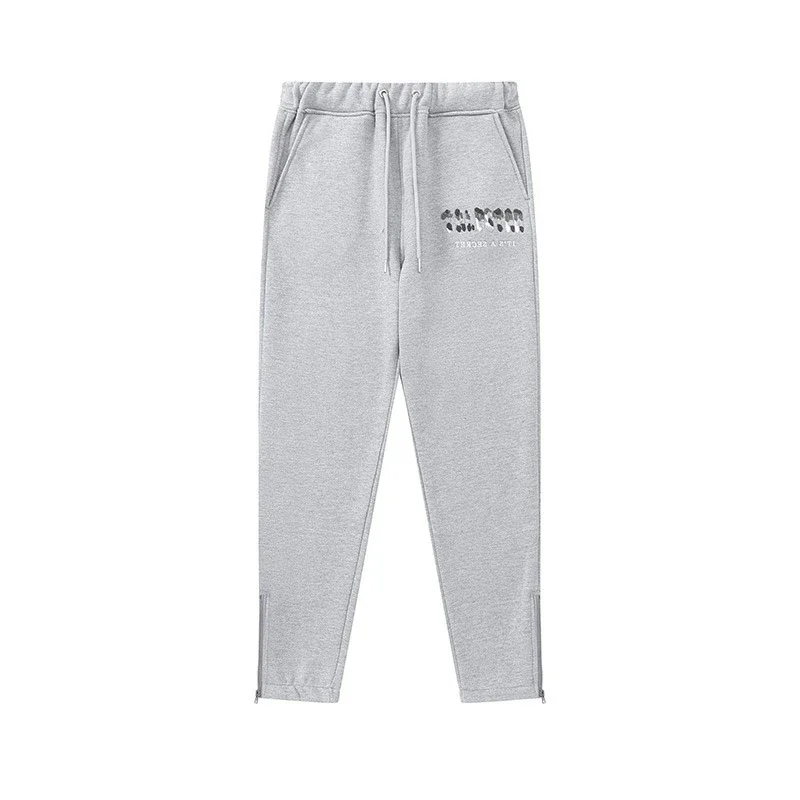 Gradient letter tiger head embroidery hooded sweatshirt + long pants sports suit