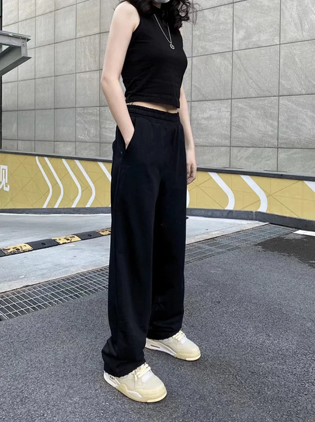 Unbranded Trousers Drawstring wide-leg with embroidered stripe detail product detail image 17
