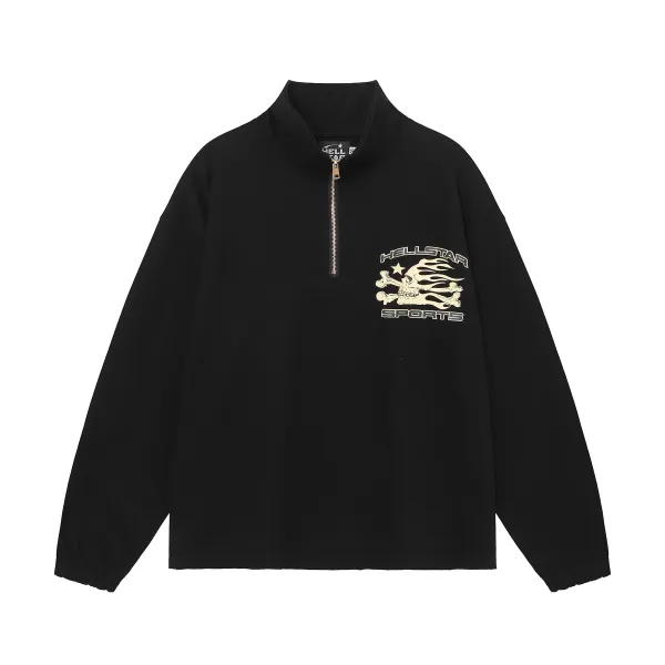 Hellstar Sports Half-Zip Pullover Black Hoodie - 1